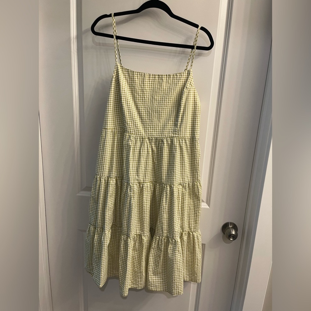 Carly Jean Los Angeles tiered gingham dress, size L